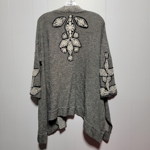 Ecote Gray Embellished Open Front Cardigan Sweater Women's Size S - Picture 7 of 7